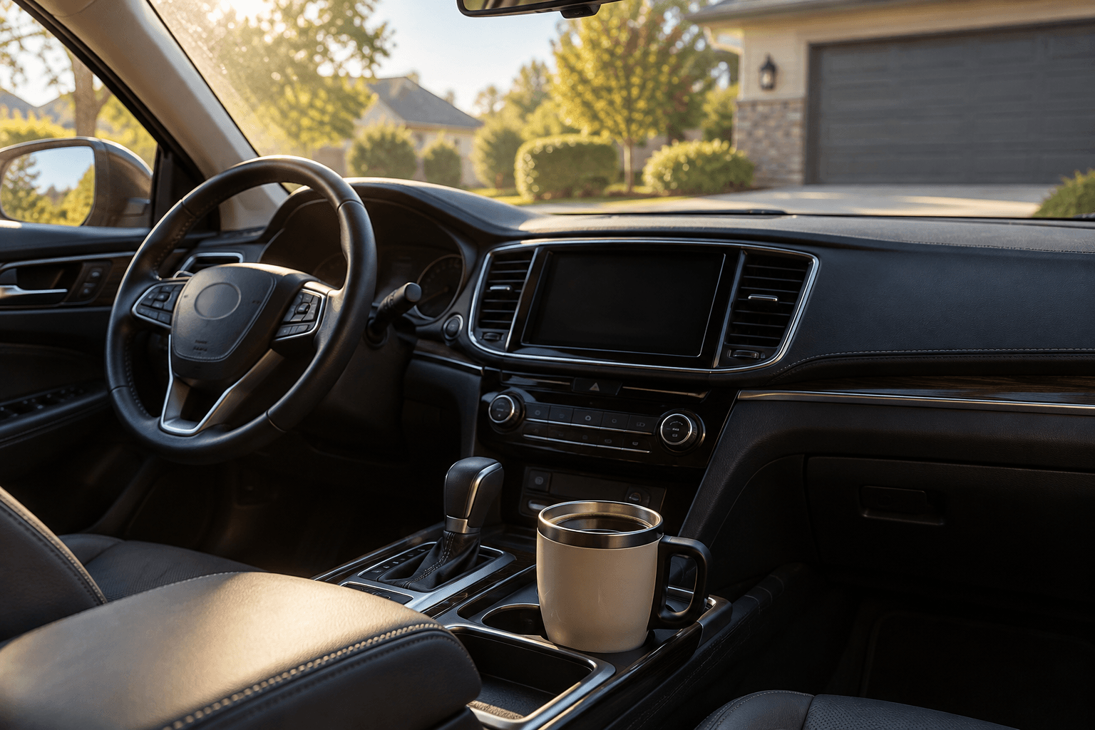 Career stability shows up quietly in a paid-off car sitting in the driveway.